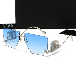 แว่นกันแดดทรงใหญ่ไร้กรอบโลหะแฟชั่นรุ่นใหม่ เลนส์ป้องกันรังสียูวี 400 ไม่มีกล่อง - Product Image 6