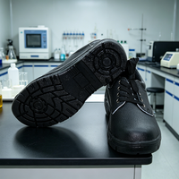 Chaussures de travail unisexes en cuir à embout d'acier, anti-perforation, antistatiques, légères, bottes de sécurité antidérapantes pour uniforme de travail