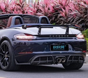 Kit de carrosserie en fibre de carbone sec Spoiler de pare-chocs arrière Diffuseur de lèvre de pare-chocs arrière pour Porsche <span class=keywords><strong>718</strong></span> Cayman <span class=keywords><strong>Boxster</strong></span> 982 2016-2024 - Product Image 6