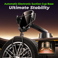 LISEN, recién llegado, soporte de ventosa de vacío eléctrico ajustable de 360 ° con brazo de sujeción para iPhone, Samsung, dispositivo Android