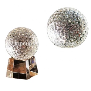 CRYSTAL <strong>GOLF</strong> TROPHY FOOTBALL <strong>GLOBE</strong> <strong>BALL</strong> TROPHY - Product Image 1