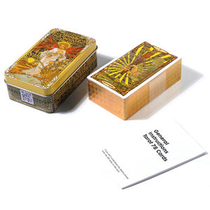 Großhandel wasserdichte <span class=keywords><strong>Tarot</strong></span> Schwarz gold Folie <span class=keywords><strong>Tarot</strong></span> karten mit Bedienungs anleitung für Anfänger - Product Image 4