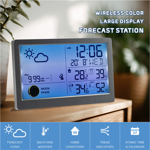 Grand affichage clair chiffres blanc rétro-éclairage Station météo horloge de Table numérique calendrier prévisions météo horloge - Product Image 2