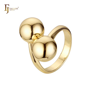 Bijoux FJ Fallon, bagues à double perles, plaquées or rose, base en laiton, professionnel - Product Image 4