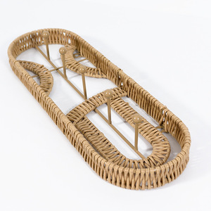 Handmade rattan wall decoration, wall hanging key, creative homestay bedroom living room entryway wall <b>shelf</b>, custom-made. - Product Image 2