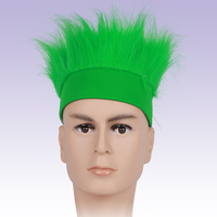 Vente en gros de bandeau poilu amusant perruque de cheveux fous et flous accessoires de déguisement d'esprit d'équipe scolaire t pour les fêtes de fans de sport Halloween