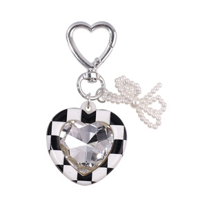Anh kẻ sọc Flash kim cương mặt dây chuyền ngọc trai mới Mặt dây chuyền Túi phụ kiện Keychain Quà Tặng treo tính năng làm bằng nhựa Keyring - Product Image 5
