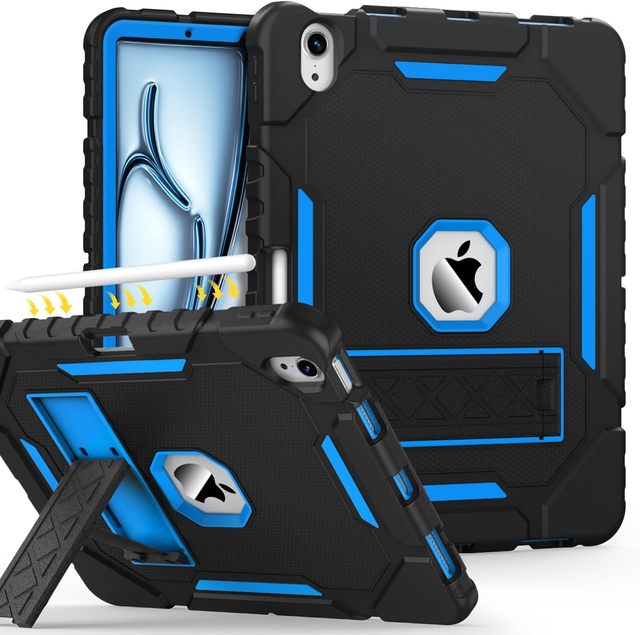Popular 3 in 1 Rugged Armor Heavy Duty Shockproof Kids Silicone PC Tablet Protection Case for Ipad Air 6 5 Pro 11 Inch 10.9 Inch