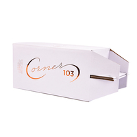 Caja de Cartón Corrugado para Botellas de Vino, Whisky y Vodka con Logotipo Personalizado en Lámina Dorada, Laminación Mate, Troquelada, Blanca, Portátil y Ecológica