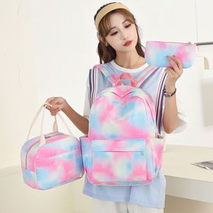 Mochilas Escolares Tie-Dye con Estampado Personalizado para Niñas, Juego de 3 Piezas, Mochila para Estudiantes de Secundaria con Diseño Doodle - Product Image 3