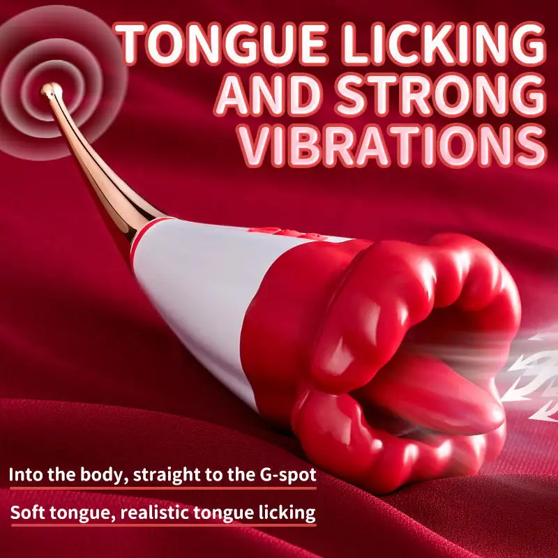 AAV all'ingrosso a forma di bocca stimolatore del sesso rosa clitoride capezzolo massaggiatore lingua leccare vibratore giocattoli del sesso prodotto per adulti