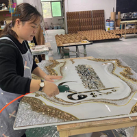 Art mural en résine islamique Allah Geode fait main au style unique pour la décoration intérieure