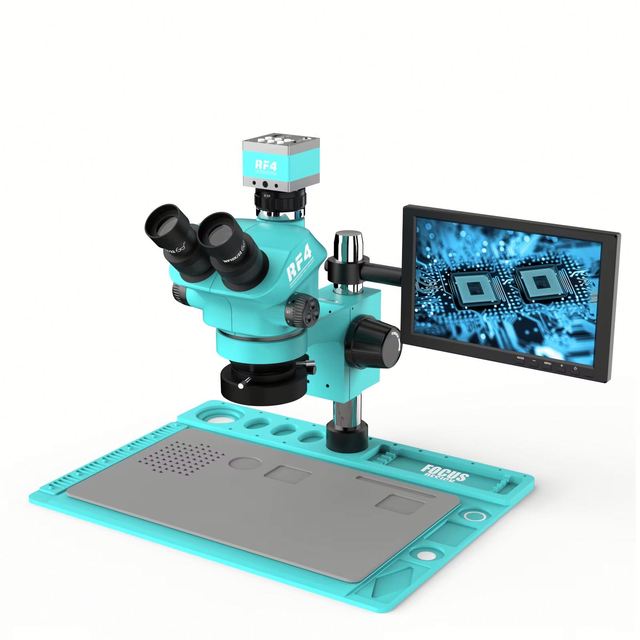 RF4 RF7050TVD2-2KC2-X101 Trinocular Electronic Repair RF4 Microscope With 2K Camera 10 Inch Monitor Mobile IC Chips Repair