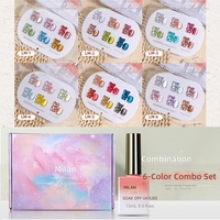 Nouveau Kit de Vernis à Ongles Gel Effet Œil de Chat Milan Meilan 6 Couleurs, Blanchissant, Cristal Galaxie, Imperméable, Séchage Rapide, Certifié MSDS, Durée de Conservation 24 Mois