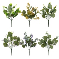 Tanaman Hijau Artificial Berkualitas Tinggi Dekorasi Rumah Pot Bunga Baby's Breath Eucalyptus Artificial 10-30cm