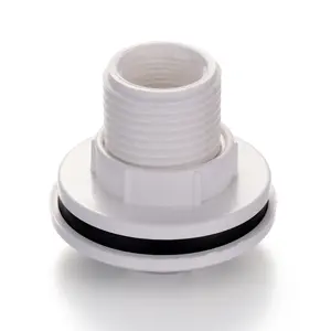 Plastic Threaded Pipe Fittings 1/2" to 2" White Color PVC Water Tank Connector