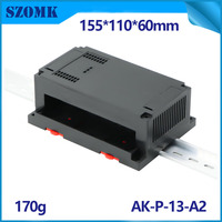 Caja de carril Din proyecto electrónico Plc caja de conexiones de Cable divisor montaje conector caja exterior negro Plc caja Pcb caja