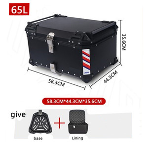 65L 55L universel luxe <span class=keywords><strong>moto</strong></span> coffre en alliage d'aluminium coffre scooter étanche queue boîte de rangement boîte supérieure - Product Image 4