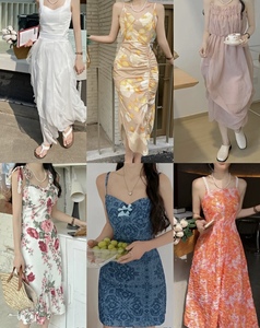 Vestido Largo Elegante de Gasa Floral para Mujer con Tirantes, Estilo Chino, Lavable, de Modal, Tendencia Verano 2026, Falda Cruzada Nueva - Product Image 2