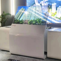 Layar iklan transparan dua sisi Display pameran Oled Super ramping 55 inci