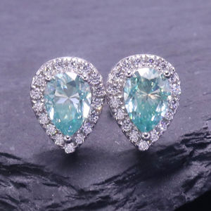 Pendientes de Moissanita Verde Románticos y Elegantes de Alta Calidad para Mujer, Chapados en Plata y Oro, con Forma de Bola, de Plata de Ley con Engaste de Garra - Product Image 5