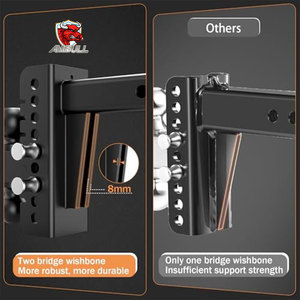 Ambull Factory Vente en gros de qualité supérieure : <span class=keywords><strong>Attelage</strong></span> de remorque réglable à double boule pour récepteur de 2 pouces, <span class=keywords><strong>attelage</strong></span> de camion de 8 pouces - Product Image 2