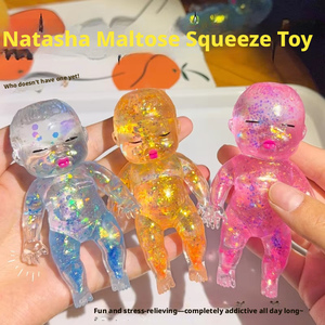 Jouet Squishy Transparent Scintillant en TPR Extensible Anti-Stress Natasha Baby Maltose <span class=keywords><strong>pour</strong></span> l'Anxiété - Product Image 3