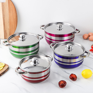 4PCS Stainless Steel <b>Cookware</b> <b>Set</b> for <b>Induction</b> Stock Pot & Soup Pot with Lids Durable Kitchen Pots for Home Restaurant - Product Image 5