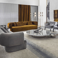 Nouveau Design salon tissu velours tufté moderne luxe canapé ensemble salon élégant maison Sala meubles ensembles
