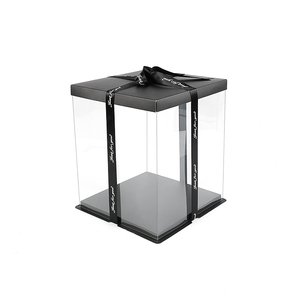 Hst nhà máy bán buôn trong suốt vuông rõ ràng Bánh hộp Nhà Máy Giá Valentines ngày Bánh hộp với cửa sổ rõ ràng - Product Image 4