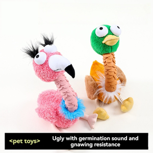 Tianyuan Jouet à mâcher en peluche écologique pour chien Design d'oiseau moche avec dents molaires résistantes aux morsures Soulagement de la voix pour chiens de taille moyenne à grande - Product Image 3