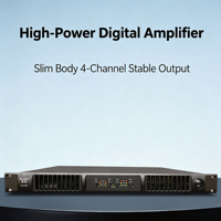 Amplificateur de puissance HuiDu DX2400 1U 4 canaux classe D 4*2000W 8ohm en pont 2*9520W avec PFC actif et facteur de damping 5000 pour scène, sonorisation et DJ