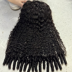 Venta al por mayor de fábrica 250% 300% 13x4 Frontal 100% cabello humano encaje Frontal sin pegamento doble <span class=keywords><strong>dibujo</strong></span> Peluca de pelo rizado birmano - Product Image 1