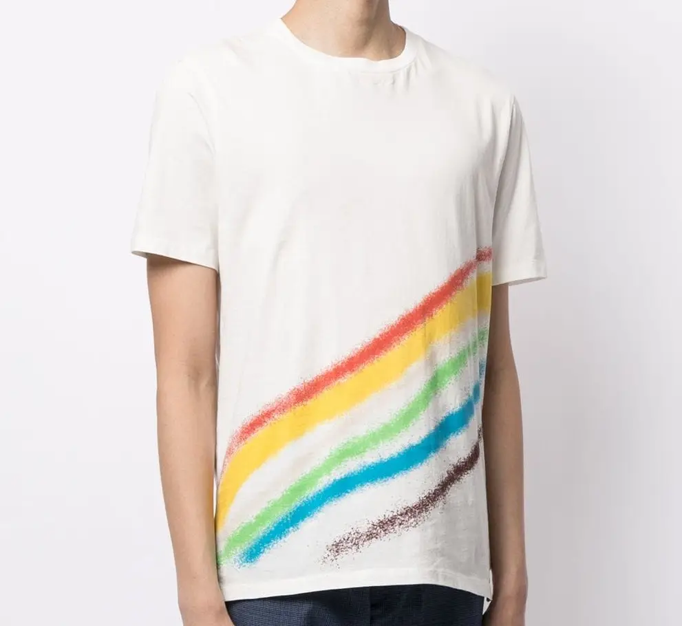 rainbow spray paint printing T-shirt for men