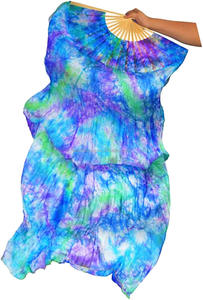 بيستدانس الخيزران طويلة التعادل صبغ الحجاب المشجعين راقصة البطن الرقص الحقيقي الحرير المشجعين الحجاب أوم - Product Image 2