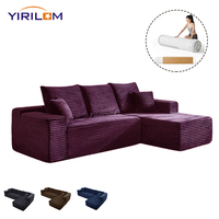 Nouveau design de meubles de salon en forme de L canapé sectionnel confortable, moelleux, compressé sous vide, ensemble de canapés confortables canapé modulaire
