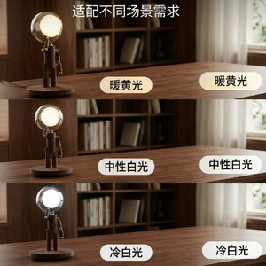 Lampe de table créative Huanchen en bois de noyer massif, commande tactile, rechargeable, lampe de bureau pour la lecture, respectueuse des yeux - Product Image 2