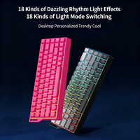 Keyboard Mekanik OEM K68 Tri-mode, 68 Tombol dengan Cetak Samping, RGB Gaming Nirkabel