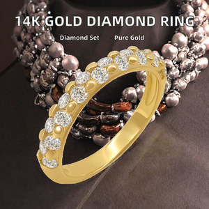 Nouvelle arrivée Bague en diamant de style simple plaquée rhodium or 14 carats Bijoux fins tendance pour les mariages, les fiançailles, les cadeaux, les fêtes - Product Image 2