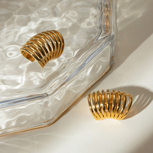 <b>Clip</b>-on Earrings Gold <b>Spring</b> Shape Geometric Design Party Jewelry - Product Image 3