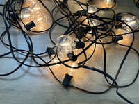 Guirlande lumineuse LED étanche pour extérieur, lumières de patio en plastique globe G40, vente en gros d'usine, pour décoration de Noël et de mariage