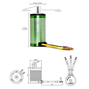 Motor sin escobillas XTEAM 3674, 1900KV, 2400W, 78A, 31V, 4 polos, para coche de carreras RC 1/8, 1/10, 1/12, Buggy - Product Image 5