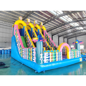 Castillo Inflable Comercial con Toboganes Triples y Detalles de Palmeras, Certificado CE, PVC, para Centros de Juego al Aire Libre - Product Image 3
