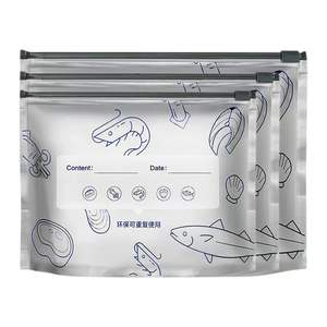 Sacchetti Riutilizzabili in <span class=keywords><strong>PET</strong></span> per Conservazione Alimenti con Chiusura a Zip, Capacità 1-3L, Dimensioni e Logo Personalizzabili - Product Image 2