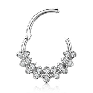 Anneaux de nez articulés en acier chirurgical Lotus pour piercing de narine, septum, cartilage, hélix, daith, tragus, rook, conch, lèvre, lobe d'oreille - Product Image 3