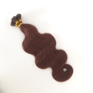 Extensioni per <span class=keywords><strong>Capelli</strong></span> Nano Ring in Vero Capello Europeo Vergine, Ondulato, Colore Mogano Caldo, Lunghezza 10-26 Pollici, Lunga Durata, Senza Grovigli - Vendita Calda - Product Image 2