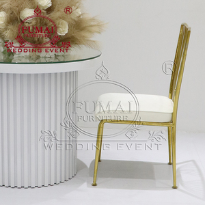 Chaises de salle à manger de mariage modernes et luxueuses en acier inoxydable durables pour une utilisation en extérieur, dans les villas, les salons et les restaurants - Product Image 3