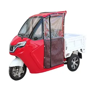 Ucuz çin elektrikli kargo üç tekerlekli bisiklet kapalı kabin ile