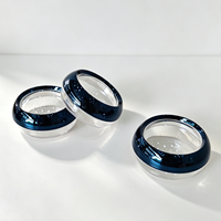 Pots cosmétiques vides Spot 50g, corps de pot transparent avec couvercle à vis électroplaqué bleu foncé, pots de rangement pour safran