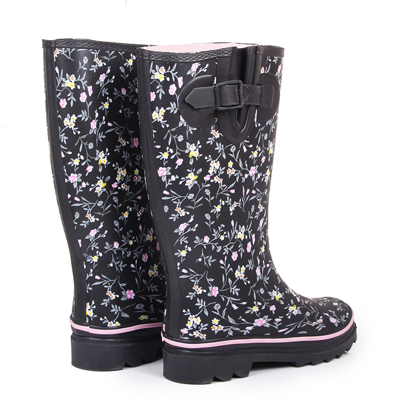 Модные черные дождевые сапоги, Женская водонепроницаемая прогулочная обувь, женские резиновые черные дождевые ботинки челси